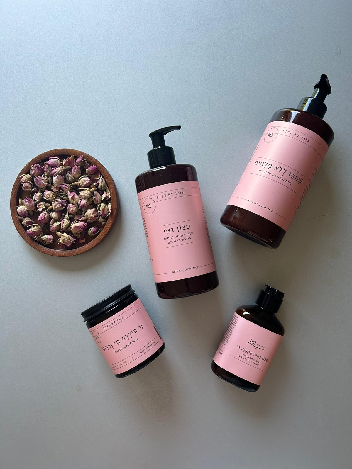 מארז פודרת מי ורדים